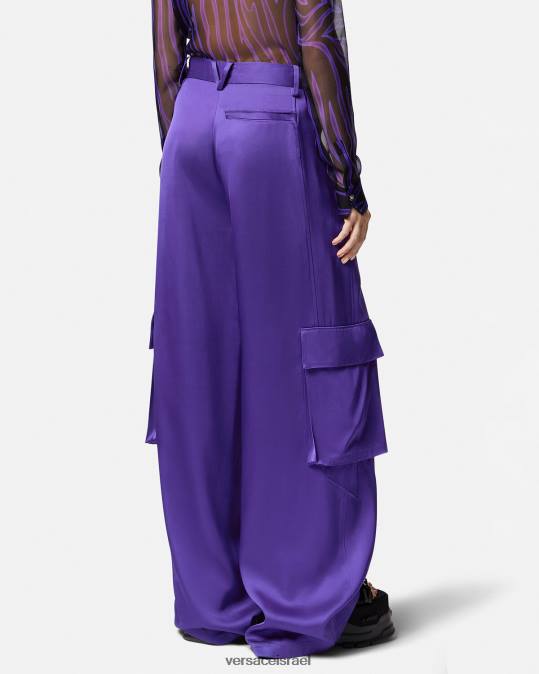 נשים Versace סָגוֹל מכנסי קרגו רחבים הַלבָּשָׁה N8T2210