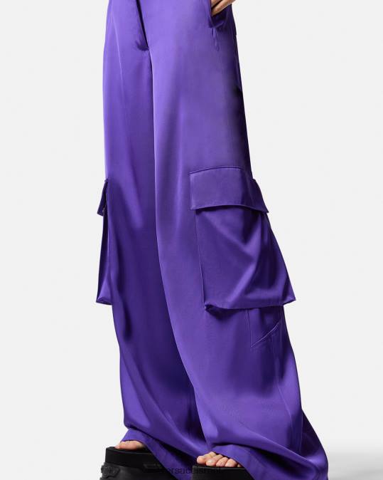 נשים Versace סָגוֹל מכנסי קרגו רחבים הַלבָּשָׁה N8T2210