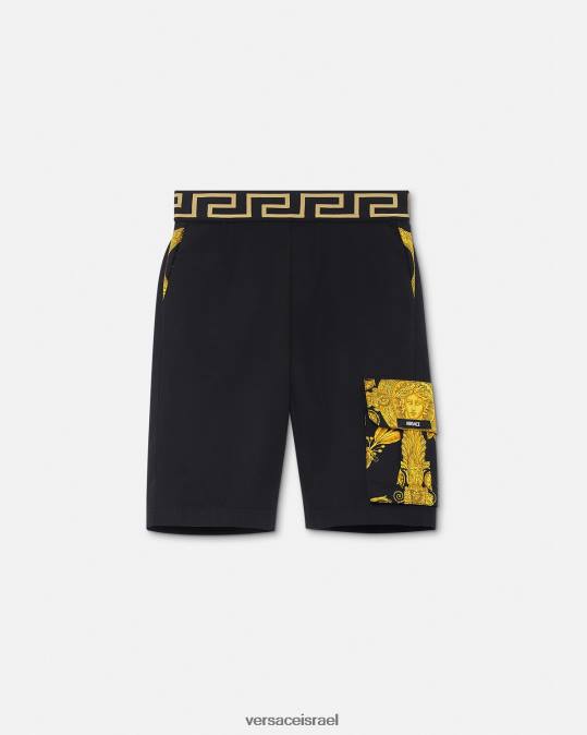 יְלָדִים Versace שָׁחוֹר מכנסי גרקה בארוק מאשרה הַלבָּשָׁה N8T22126