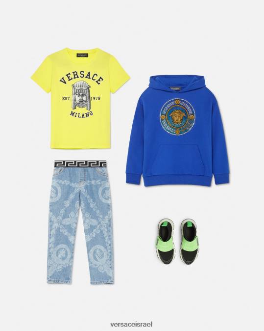 יְלָדִים Versace כחול מלכותי קפוצ'ון מדוזה קריסטל הַלבָּשָׁה N8T22129