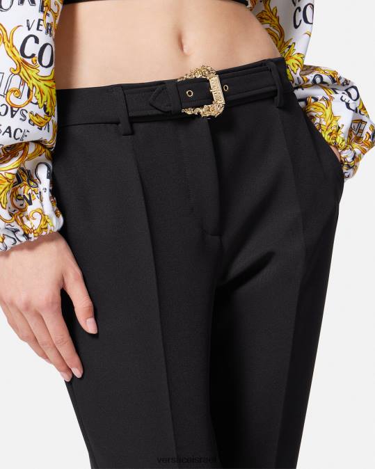 נשים Versace שָׁחוֹר מכנסי אבזם בארוק הַלבָּשָׁה N8T22150