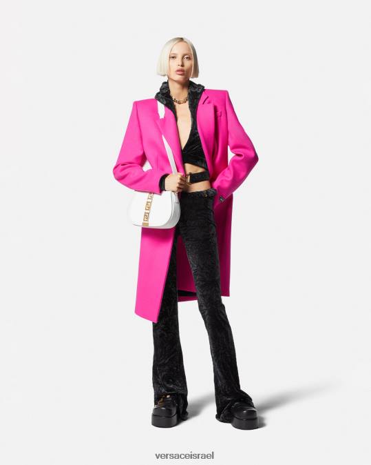 נשים Versace שָׁחוֹר מכנסי קטיפה מתרחבים מגולגלים הַלבָּשָׁה N8T2216