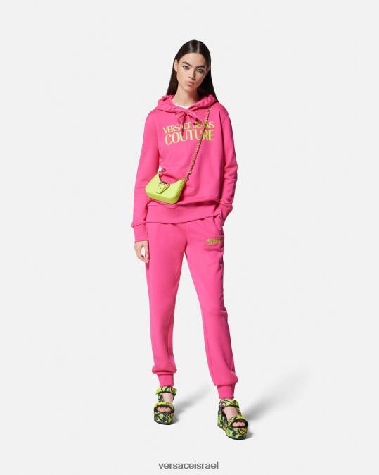 נשים Versace ורוד פוקסיה קפוצ'ון לוגו הַלבָּשָׁה N8T22173