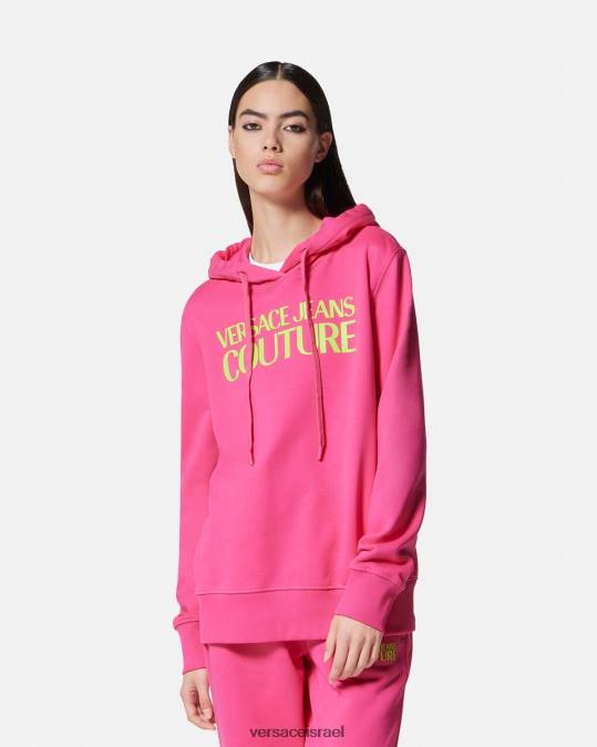 נשים Versace ורוד פוקסיה קפוצ'ון לוגו הַלבָּשָׁה N8T22173