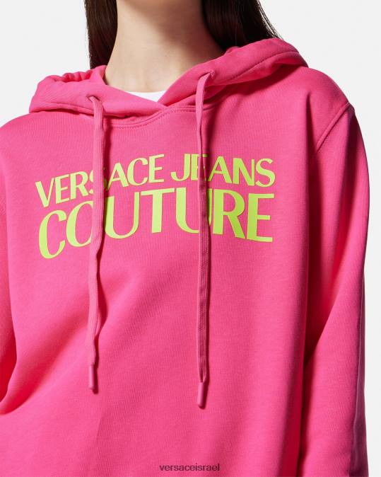 נשים Versace ורוד פוקסיה קפוצ'ון לוגו הַלבָּשָׁה N8T22173