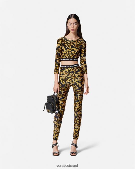 נשים Versace זהב שחור חותלות סקיצה קוטור הַלבָּשָׁה N8T22178