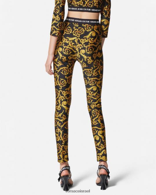 נשים Versace זהב שחור חותלות סקיצה קוטור הַלבָּשָׁה N8T22178