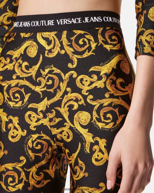 נשים Versace זהב שחור חותלות סקיצה קוטור הַלבָּשָׁה N8T22178
