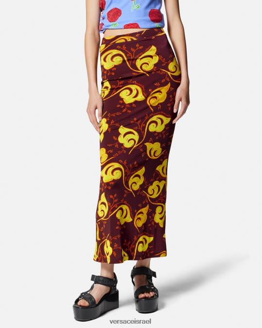 נשים Versace סָגוֹל חצאית מידי זרדים הַלבָּשָׁה N8T22181
