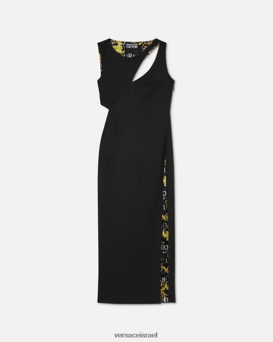 נשים Versace שָׁחוֹר שמלת מידי של לוגו קוטור הַלבָּשָׁה N8T22190