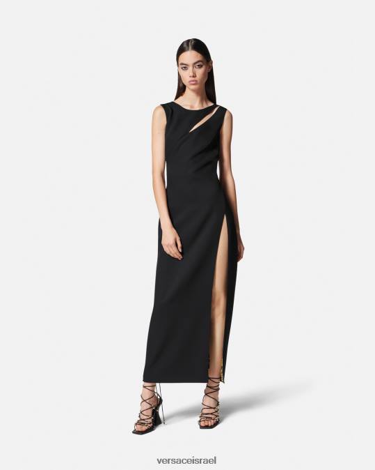 נשים Versace שָׁחוֹר שמלת מידי של לוגו קוטור הַלבָּשָׁה N8T22190