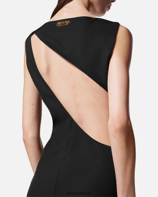 נשים Versace שָׁחוֹר שמלת מידי של לוגו קוטור הַלבָּשָׁה N8T22190