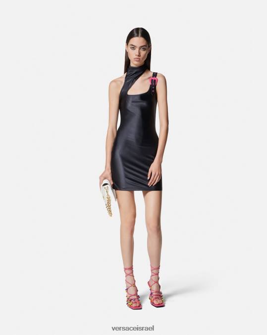 נשים Versace שָׁחוֹר שמלת מיני אבזם בארוק הַלבָּשָׁה N8T22195