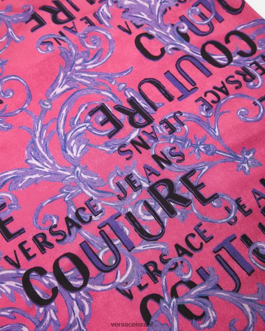 נשים Versace ורוד פוקסיה טופ לוגו קוטור עם כתף אחת הַלבָּשָׁה N8T22204