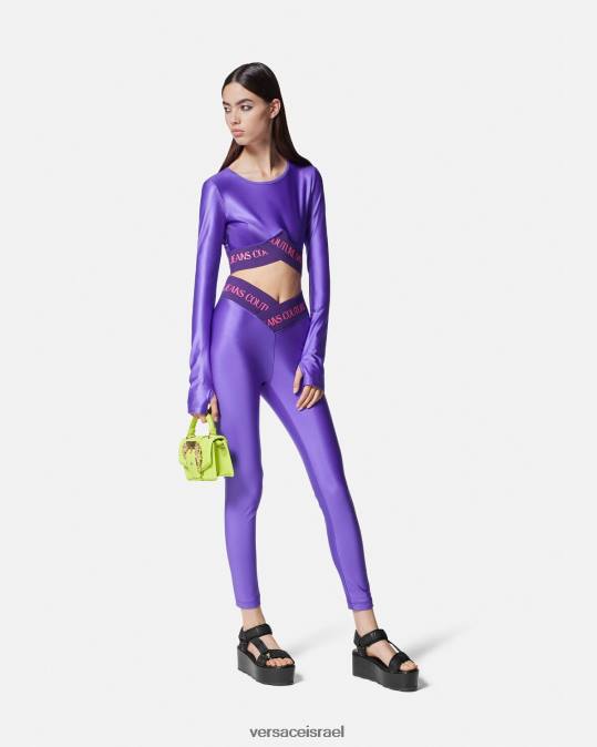 נשים Versace סָגוֹל לוגו לחתוך טופ הַלבָּשָׁה N8T22215