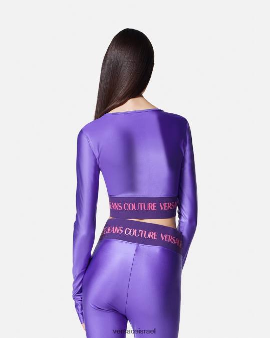 נשים Versace סָגוֹל לוגו לחתוך טופ הַלבָּשָׁה N8T22215