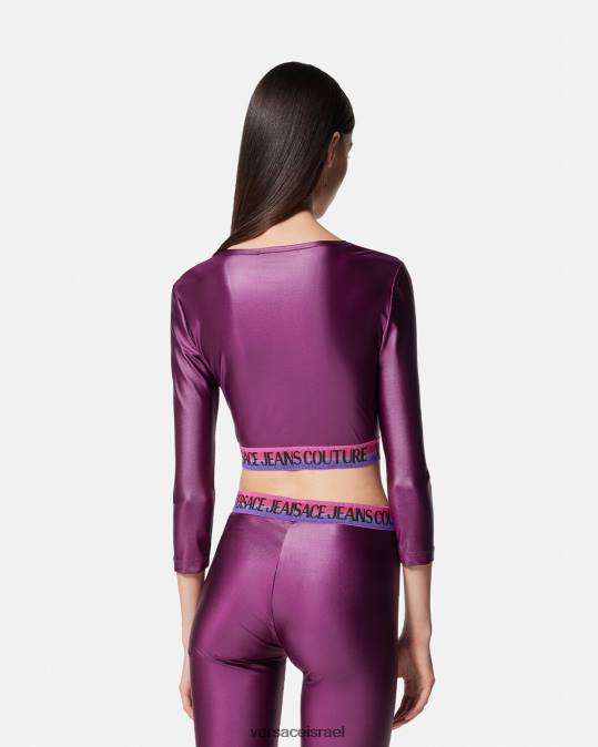 נשים Versace סָגוֹל לוגו לחתוך טופ הַלבָּשָׁה N8T22216