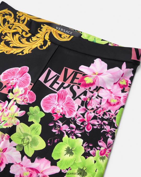 נשים Versace שחור & הדפס חותלות סחלב מדוזה הַלבָּשָׁה N8T2221