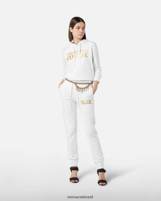 נשים Versace זהב ולבן קפוצ'ון לוגו הַלבָּשָׁה N8T22235