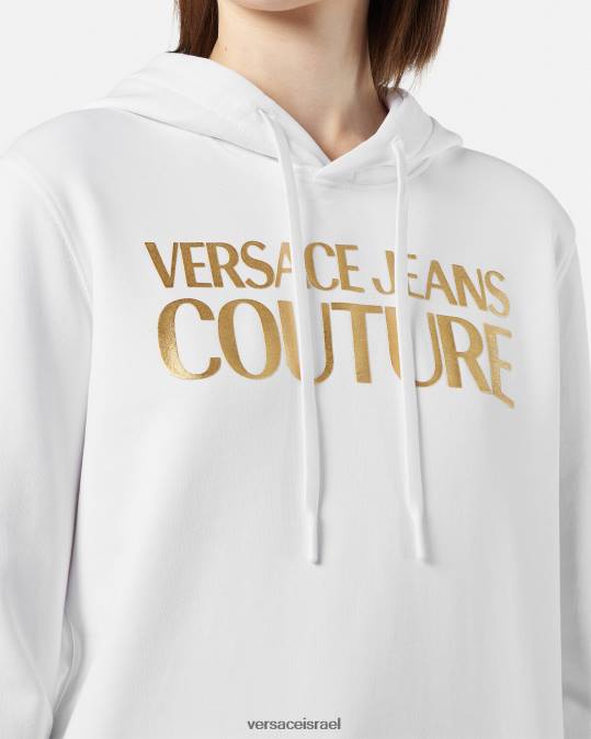נשים Versace זהב ולבן קפוצ'ון לוגו הַלבָּשָׁה N8T22235