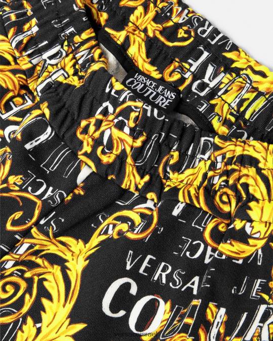 נשים Versace זהב שחור מכנסי טרנינג עם לוגו קוטור הַלבָּשָׁה N8T22238