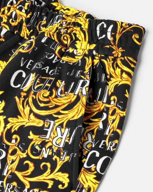 נשים Versace זהב שחור מכנסי טרנינג עם לוגו קוטור הַלבָּשָׁה N8T22238