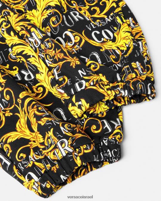 נשים Versace זהב שחור מכנסי טרנינג עם לוגו קוטור הַלבָּשָׁה N8T22238