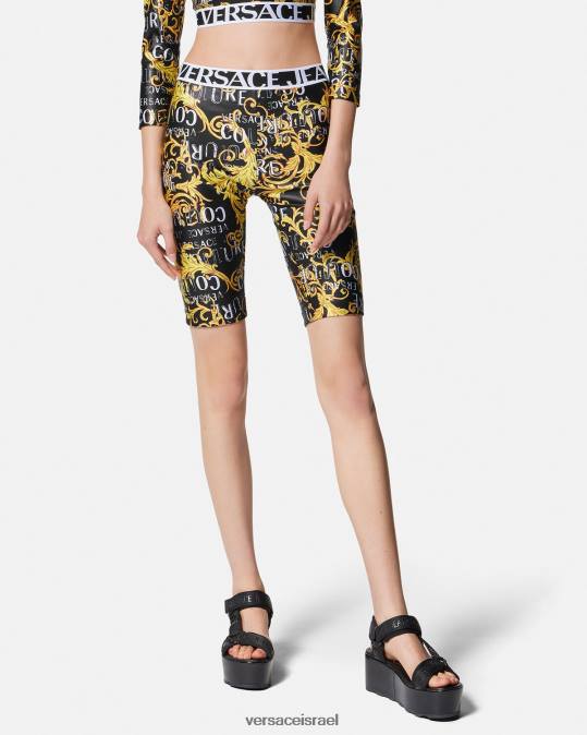 נשים Versace צבע אחד מכנסי אופניים עם לוגו קוטור הַלבָּשָׁה N8T22239