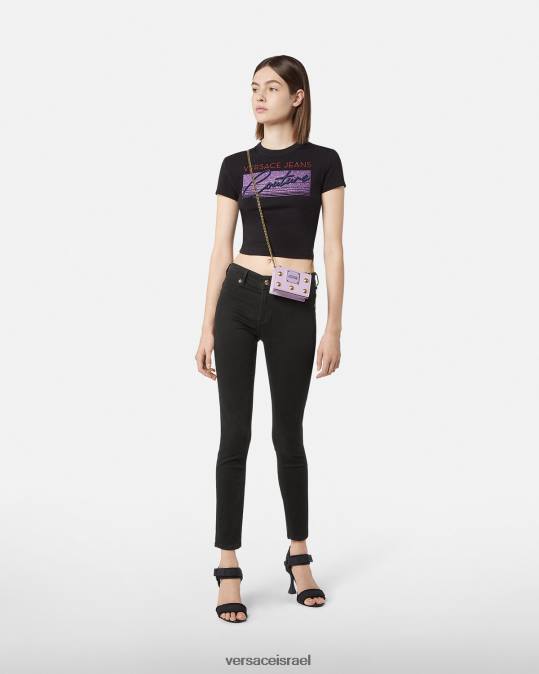 נשים Versace שָׁחוֹר סקיני ג'ינס לוגו הַלבָּשָׁה N8T22246