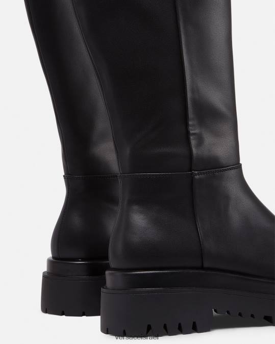 נשים Versace שָׁחוֹר צייר מגפיים עם אבזם בארוק בגובה הברך נַעַל N8T22269