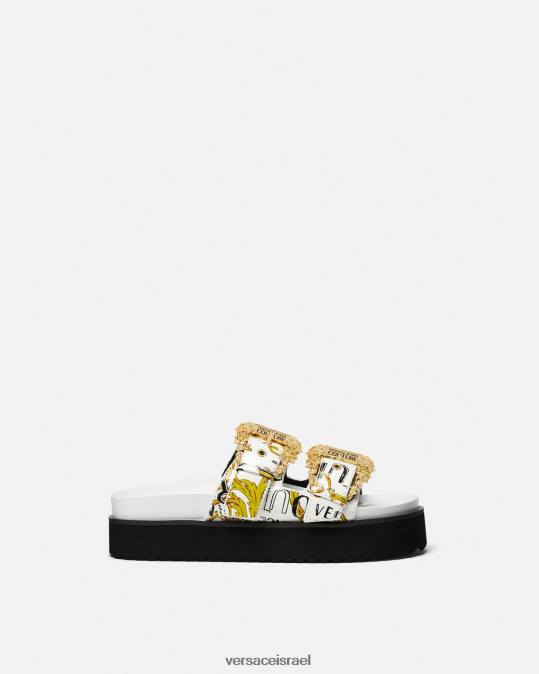 נשים Versace זהב ולבן סנדלי קוטור לוגו של אריזונה נַעַל N8T22275