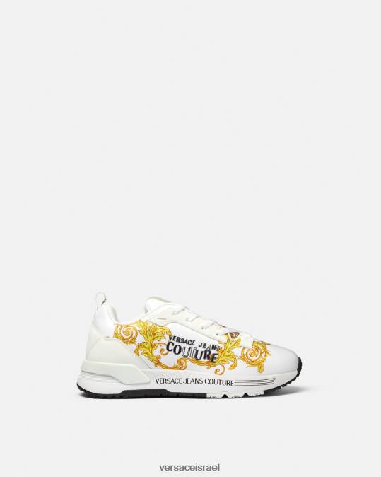 נשים Versace זהב ולבן לוגו קוטור נעלי ספורט דינמיות נַעַל N8T22279
