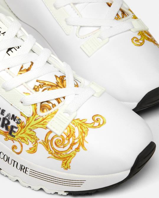 נשים Versace זהב ולבן לוגו קוטור נעלי ספורט דינמיות נַעַל N8T22279