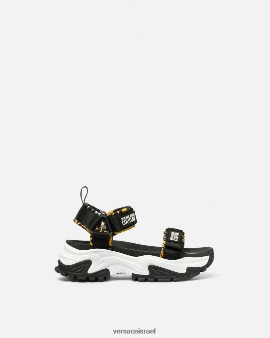 נשים Versace זהב שחור סנדלים שמנמנים למטייל נַעַל N8T22288