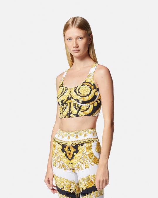 נשים Versace הדפס חזיית ספורט בארוק כושר הַלבָּשָׁה N8T2229