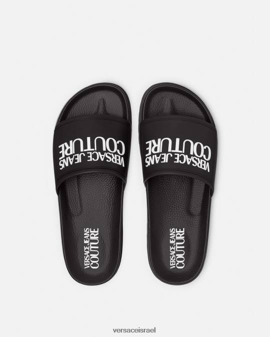 נשים Versace שָׁחוֹר מגלשות גומי לוגו נַעַל N8T22290