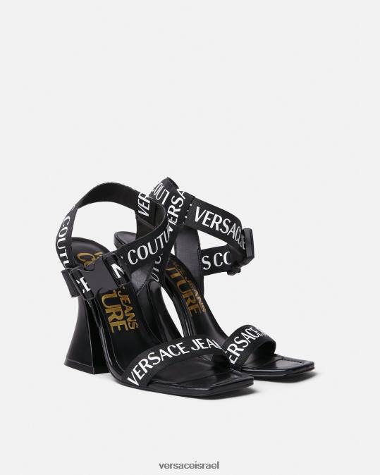 נשים Versace שָׁחוֹר סנדלי לוגו של קירסטן נַעַל N8T22291