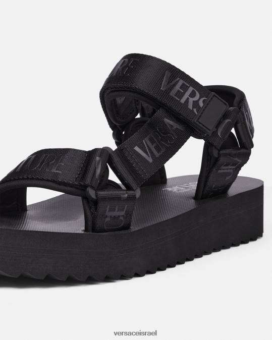 נשים Versace שָׁחוֹר סנדלי מיאמי נַעַל N8T22297