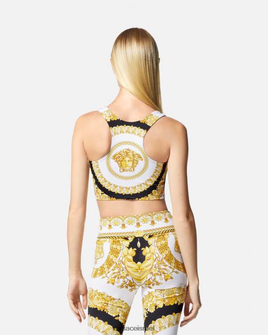 נשים Versace הדפס חזיית ספורט בארוק כושר הַלבָּשָׁה N8T2229