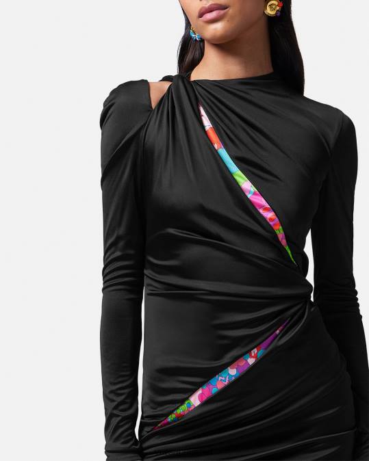 נשים Versace צבע אחד שמלת מיני מסוקסת קיץ פרחונית הַלבָּשָׁה N8T222