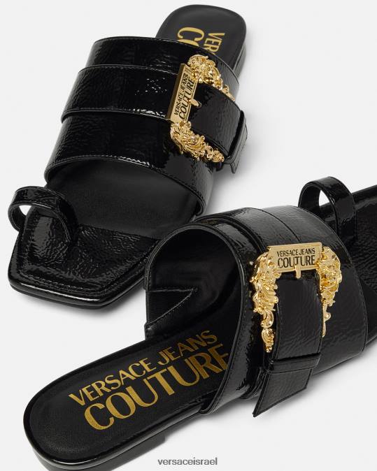 נשים Versace שָׁחוֹר פרדות אבזם בארוק מילי נַעַל N8T22301