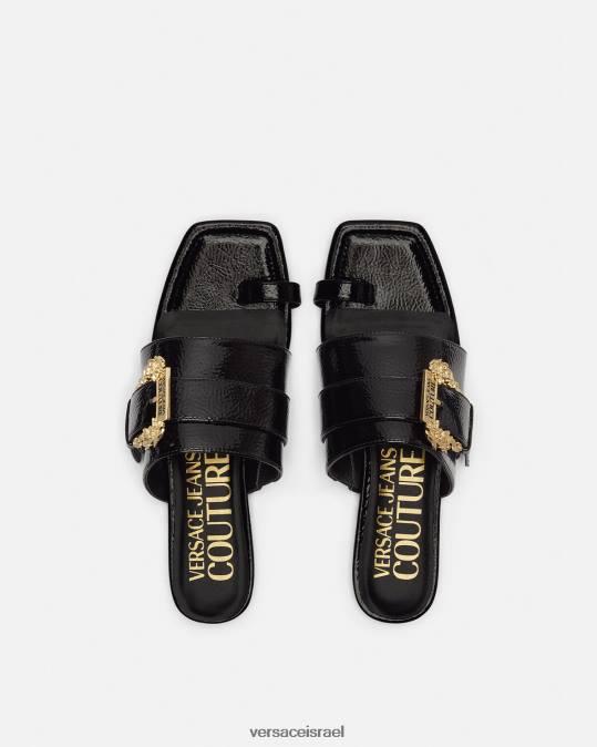 נשים Versace שָׁחוֹר פרדות אבזם בארוק מילי נַעַל N8T22301