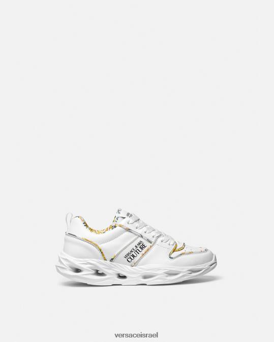 נשים Versace לבן לוגו קוטור אוקינאווה סניקרס נַעַל N8T22302