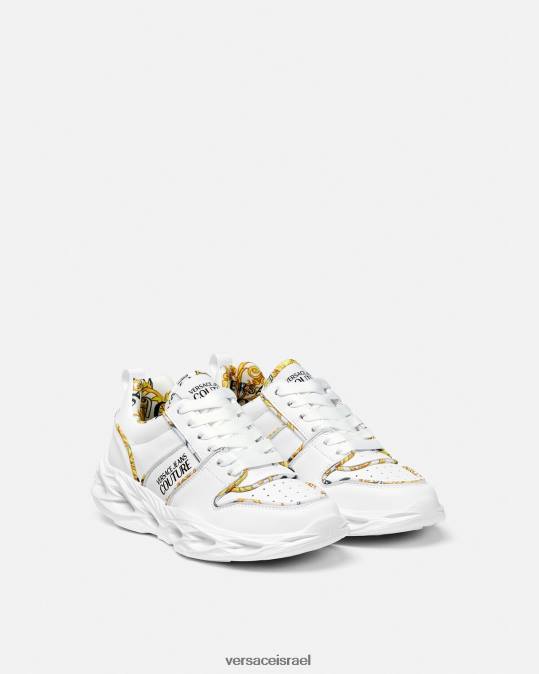 נשים Versace לבן לוגו קוטור אוקינאווה סניקרס נַעַל N8T22302