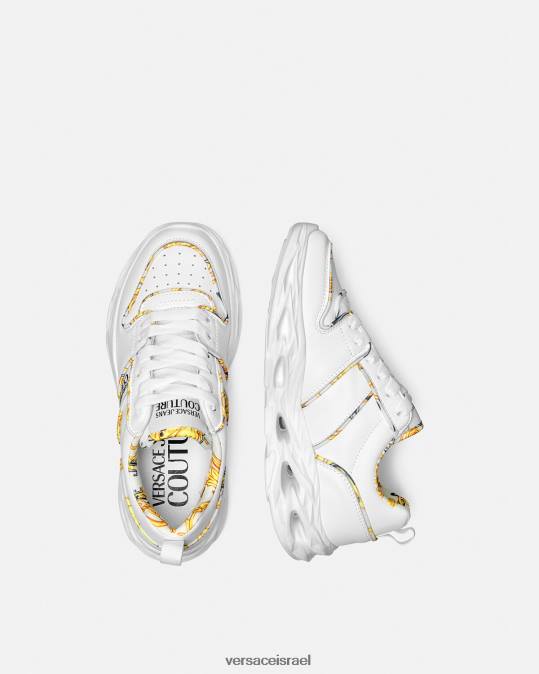 נשים Versace לבן לוגו קוטור אוקינאווה סניקרס נַעַל N8T22302
