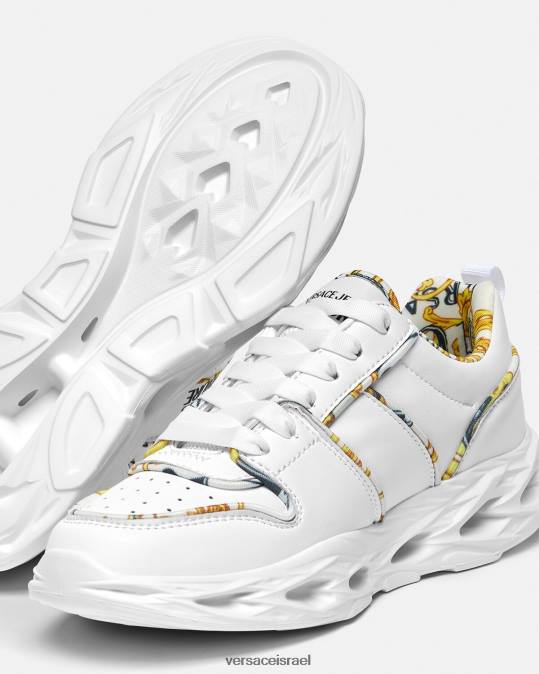 נשים Versace לבן לוגו קוטור אוקינאווה סניקרס נַעַל N8T22302