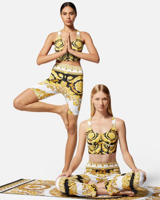 נשים Versace הדפס מכנסי אופניים קצרי כושר בארוק הַלבָּשָׁה N8T2230