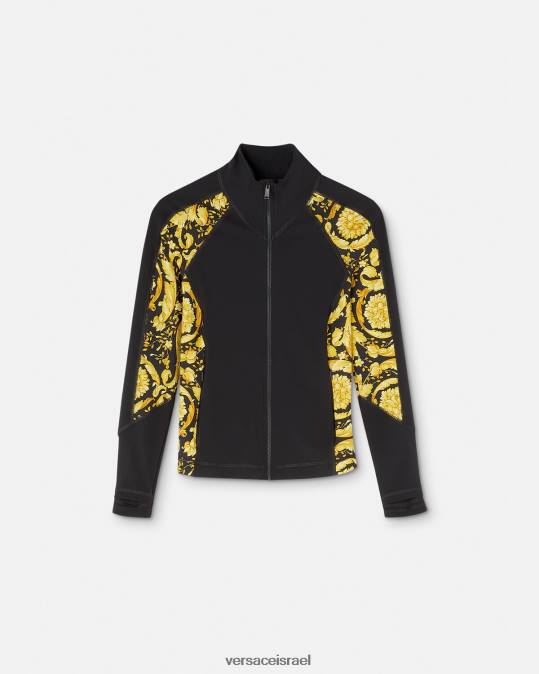 נשים Versace שָׁחוֹר מעיל ספורט בארוקו הַלבָּשָׁה N8T2231