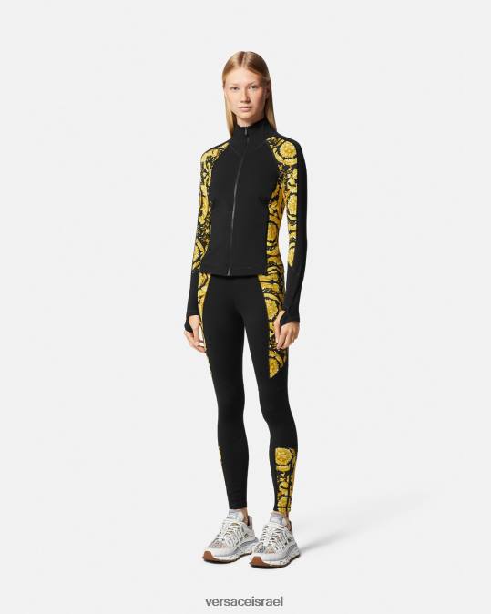 נשים Versace שָׁחוֹר מעיל ספורט בארוקו הַלבָּשָׁה N8T2231
