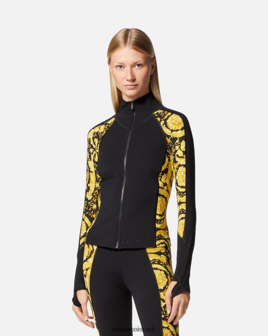 נשים Versace שָׁחוֹר מעיל ספורט בארוקו הַלבָּשָׁה N8T2231